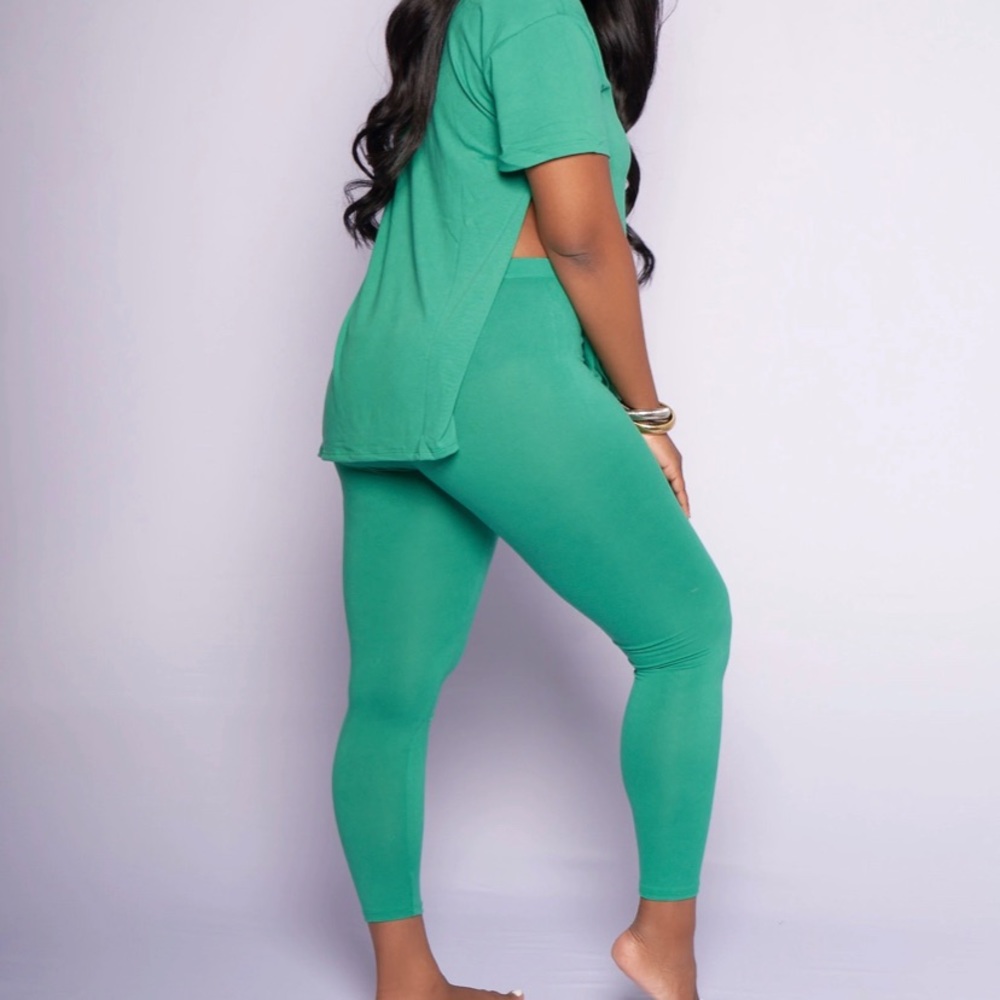Side slit top and leggings set